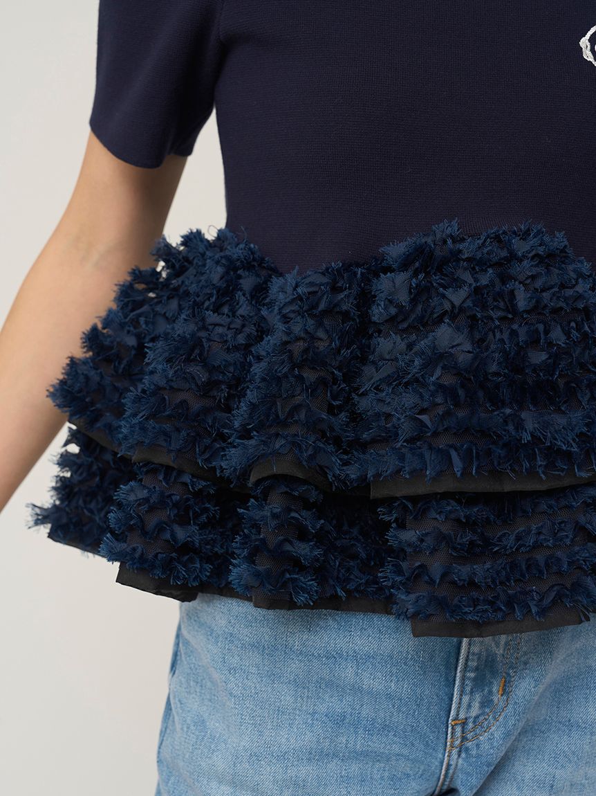 SNIDEL「【Chacott】コラボペプラムニットプルオーバー」|ニット・セーター|