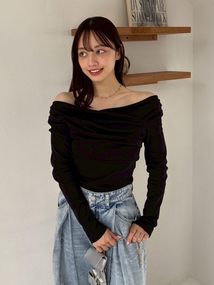 FRAY I.D「ギャザーオフショルカットソー」|Tシャツ・カットソー|