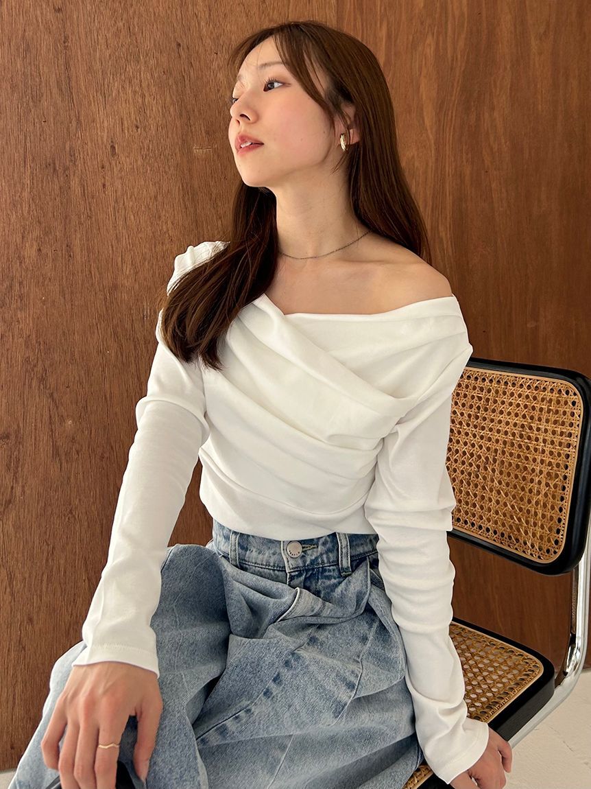 FRAY I.D「ギャザーオフショルカットソー」|Tシャツ・カットソー|