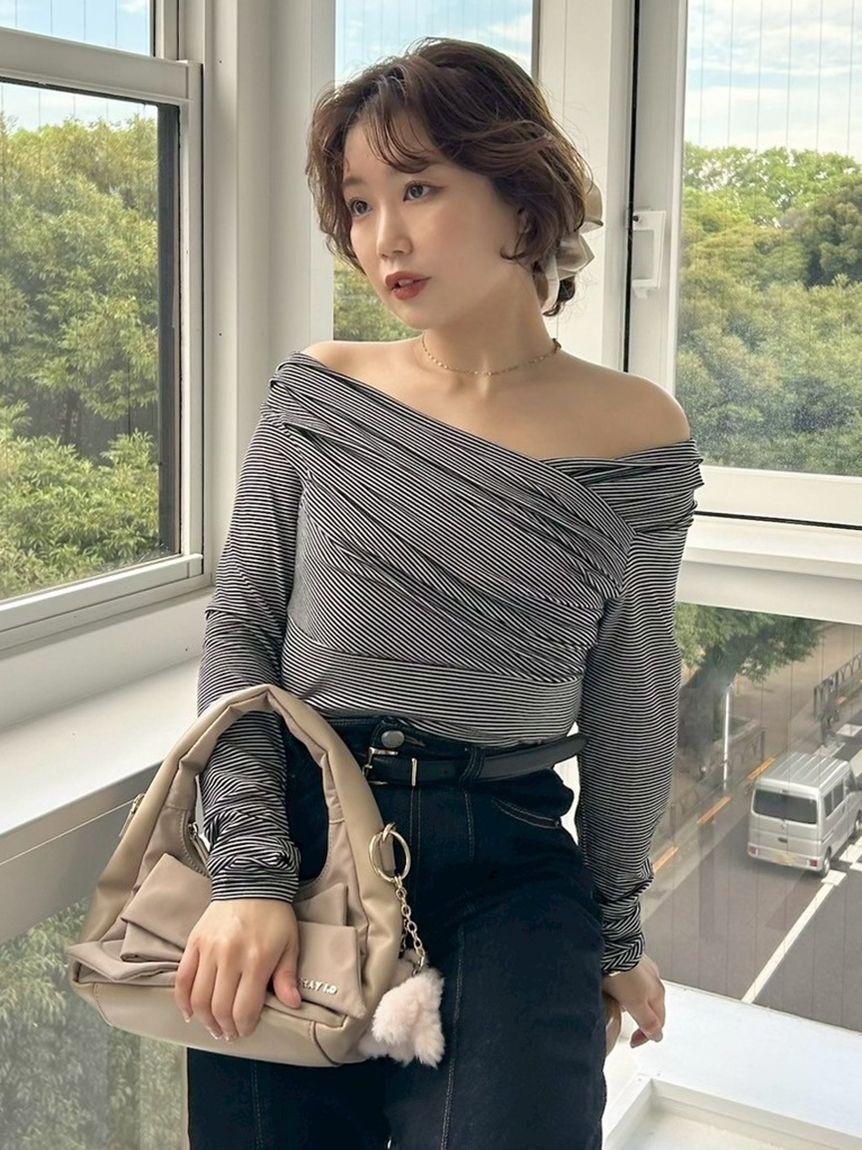 FRAY I.D「ギャザーオフショルカットソー」|Tシャツ・カットソー|