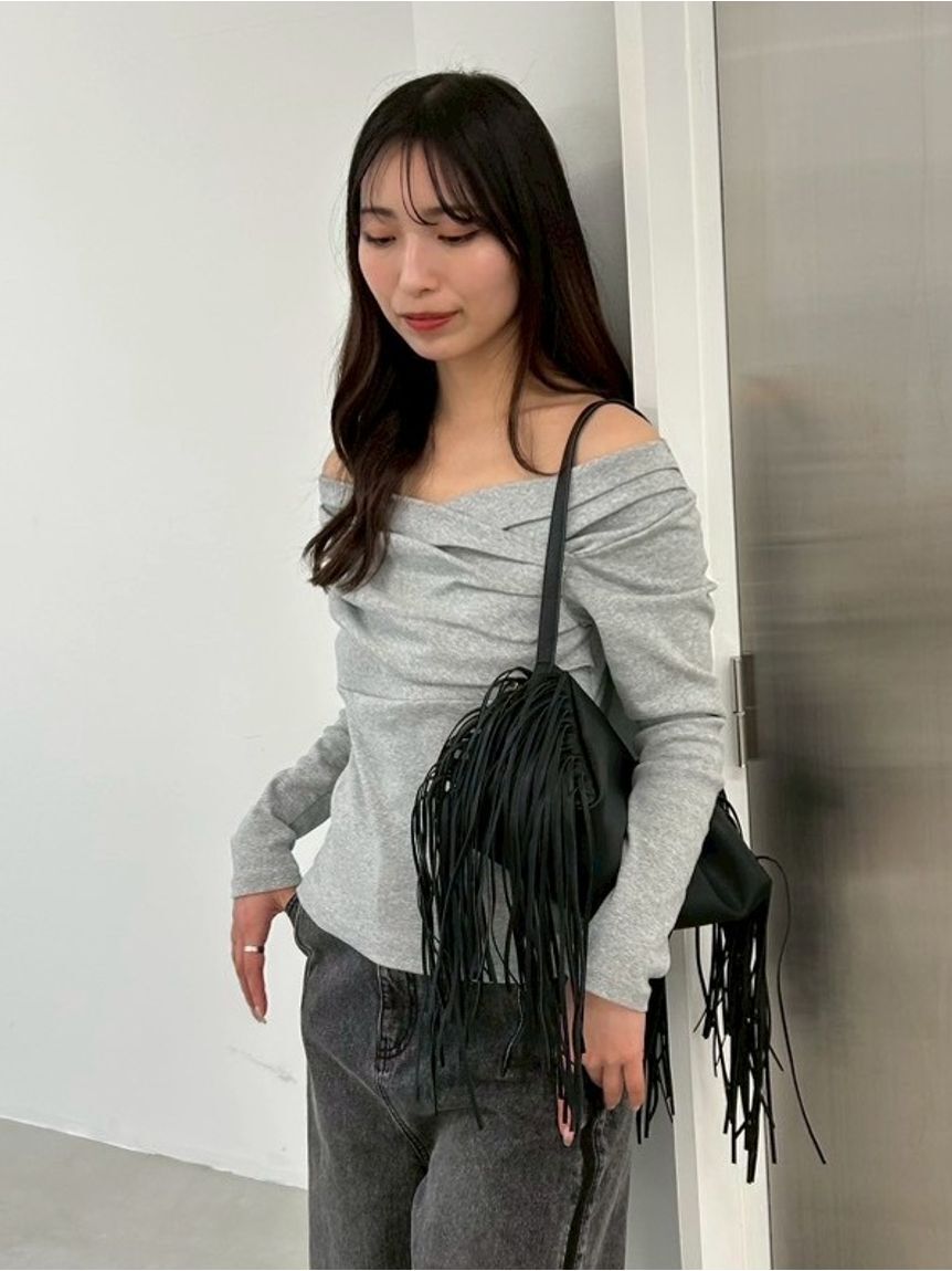 FRAY I.D「ギャザーオフショルカットソー」|Tシャツ・カットソー|GRY