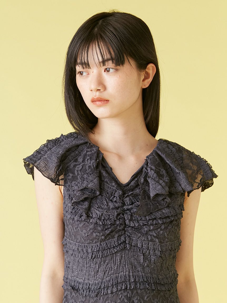 LILY BROWN「カットレースミニワンピース」|ワンピース|