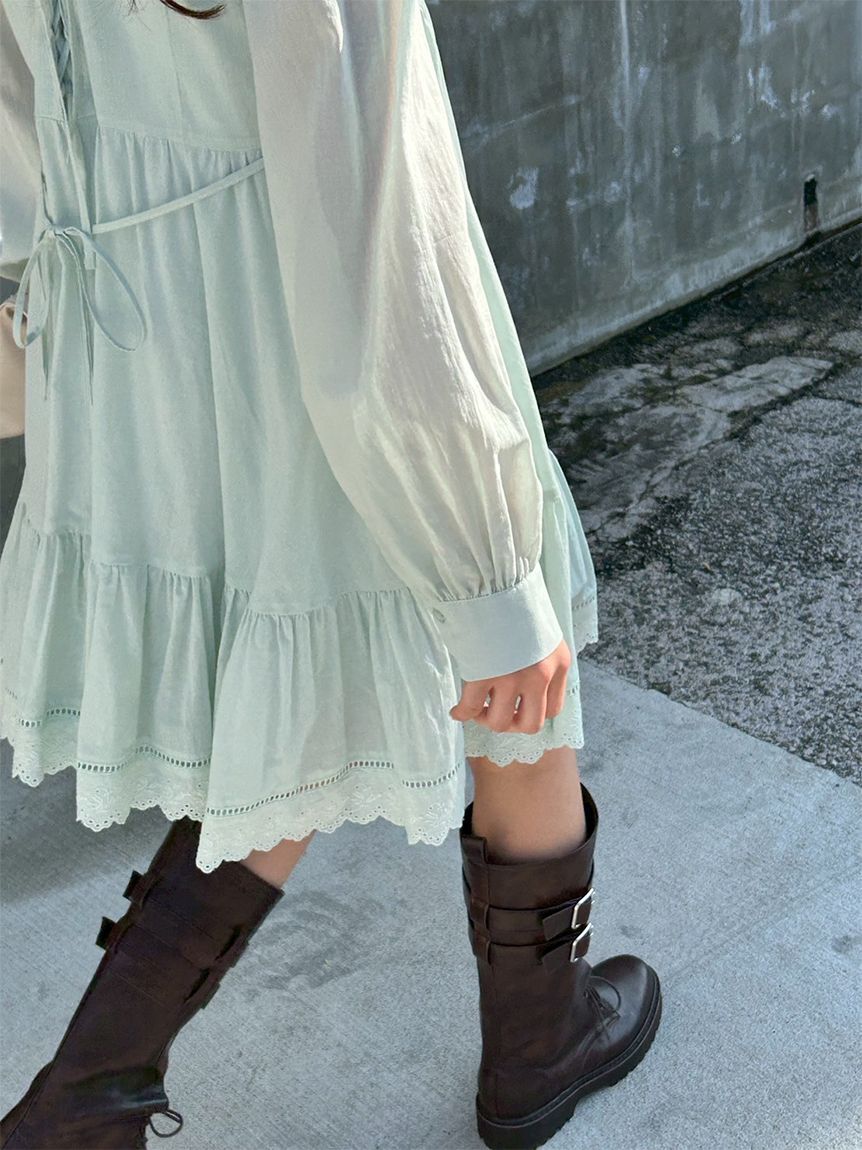 LILY BROWN「コットンレースミニワンピース」|ワンピース|