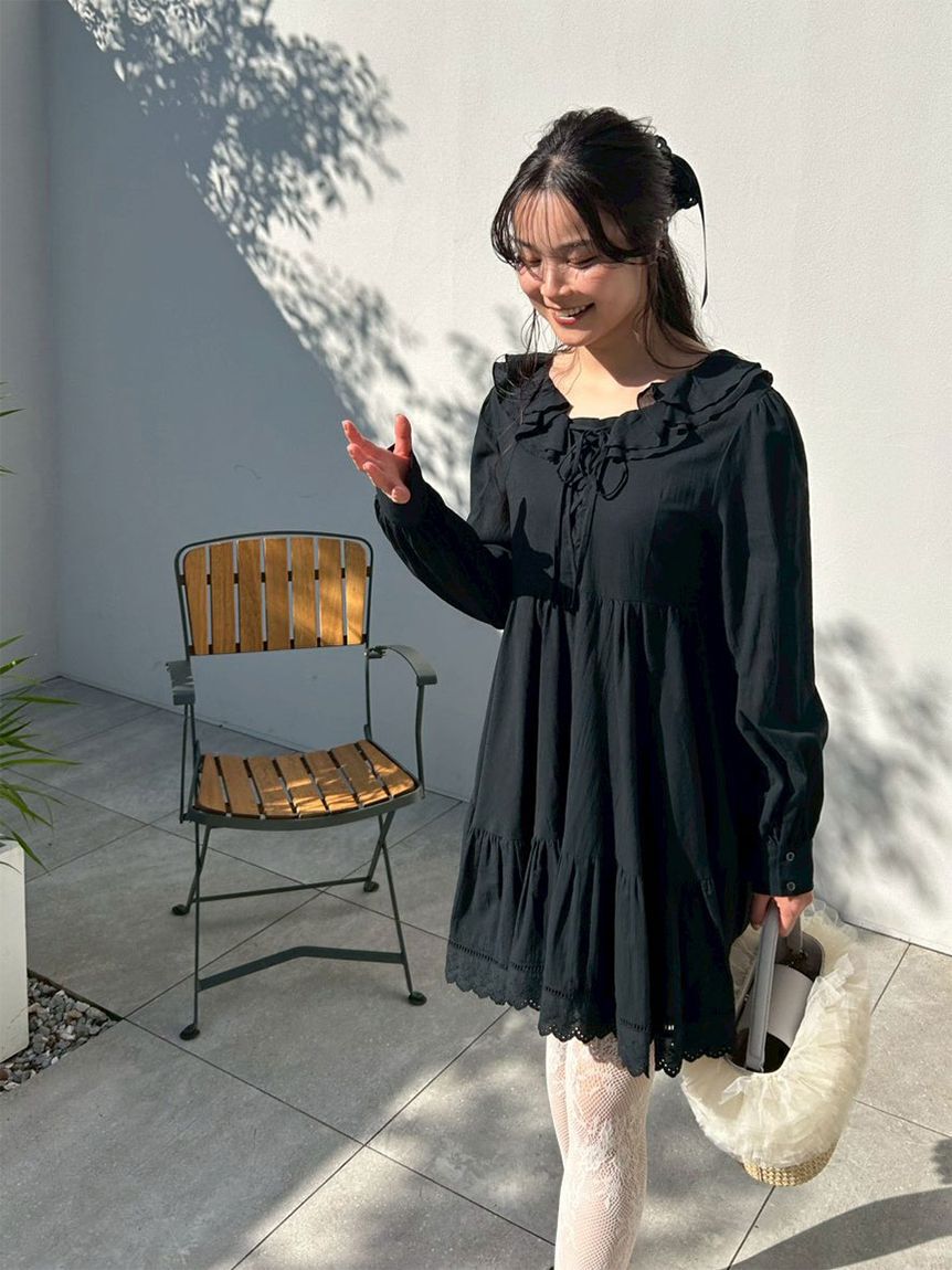 LILY BROWN「コットンレースミニワンピース」|ワンピース|