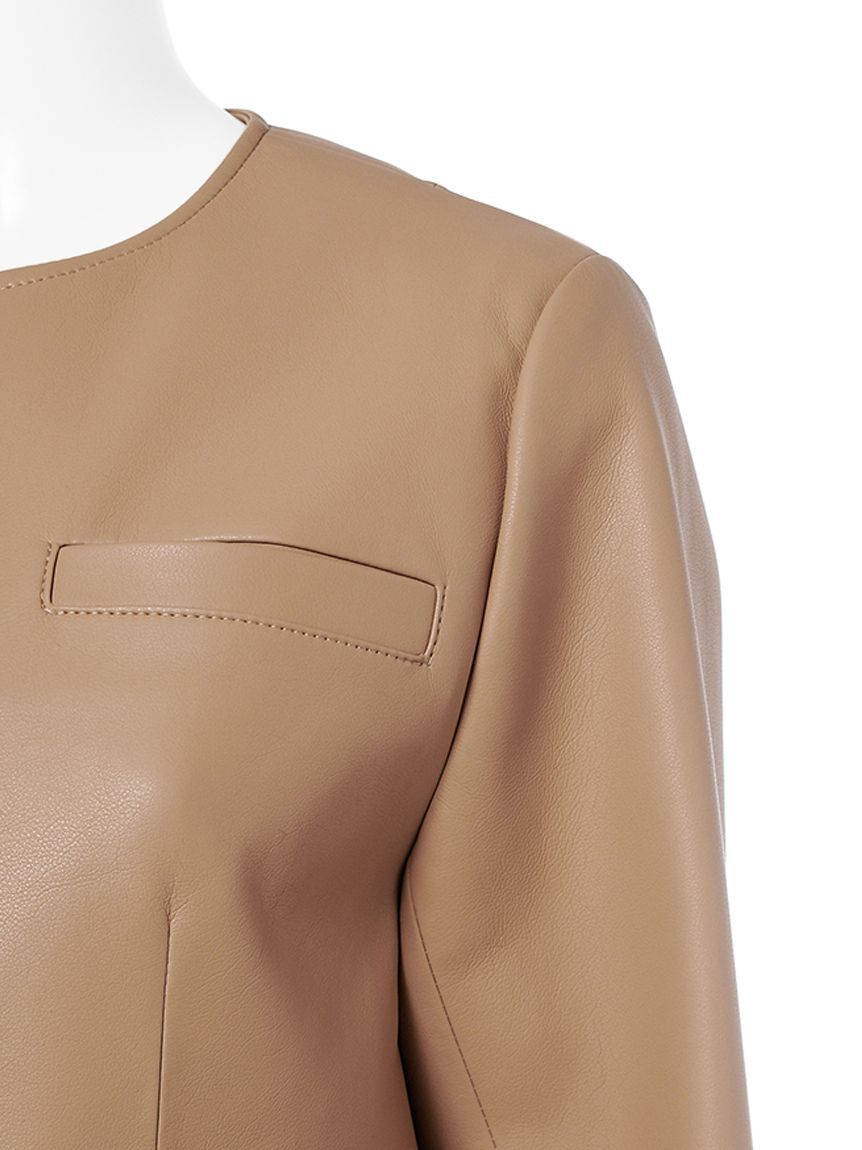 CELFORD「レザーライクショートジャケット」|テーラードジャケット|