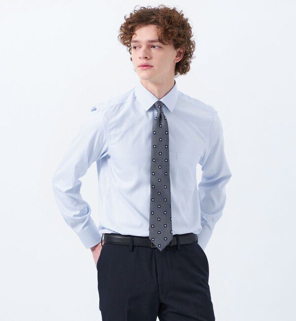 MACKINTOSH PHILOSOPHY「トロッター セミワイドシャツ オックス/ストライプ/チェック」|シャツ・ブラウス|ブルー無地