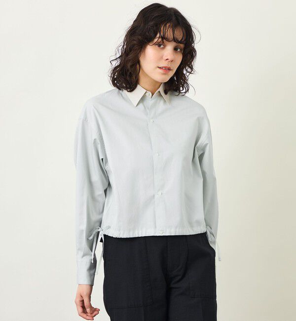 MACKINTOSH PHILOSOPHY「GREY LABEL サイドリボンクロップドシャツ」|シャツ・ブラウス|グリーン