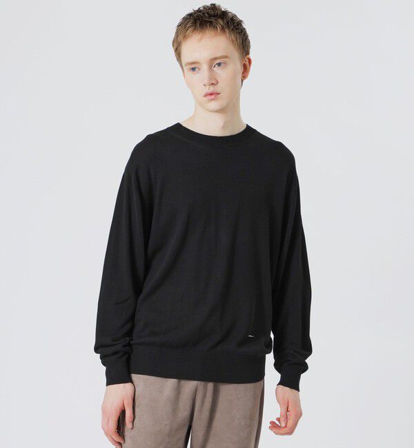  「ハイゲージクルーネック」|ニット・セーター|ブラック