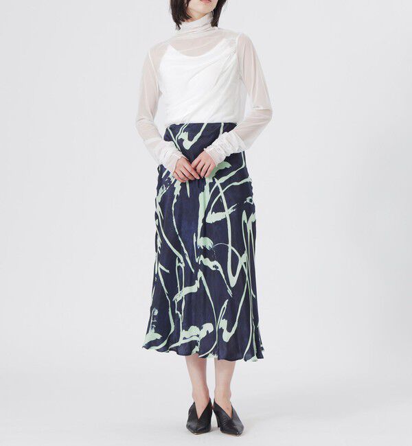  「ニュアンスパターンフレアスカート」|スカート|