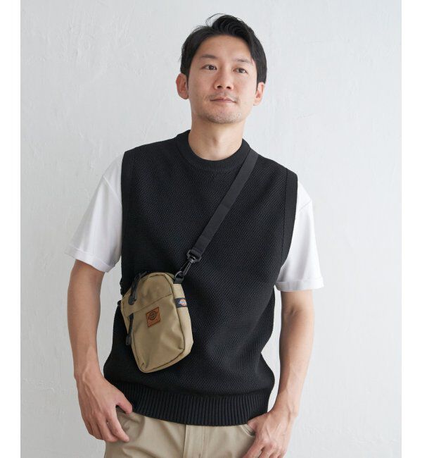 ikka「【洗濯機で洗える】GOKU楽ニット鹿の子ベスト」|ニット・セーター|ブラック