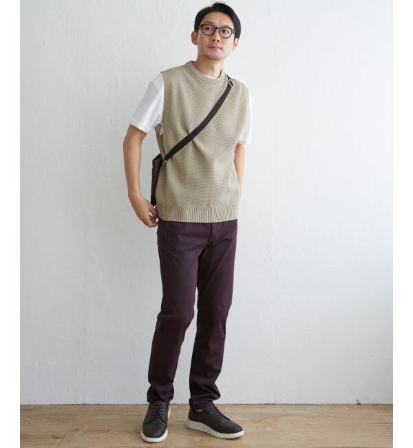 ikka「【洗濯機で洗える】GOKU楽ニット鹿の子ベスト」|ニット・セーター|