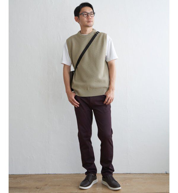 ikka「【洗濯機で洗える】GOKU楽ニット鹿の子ベスト」|ニット・セーター|