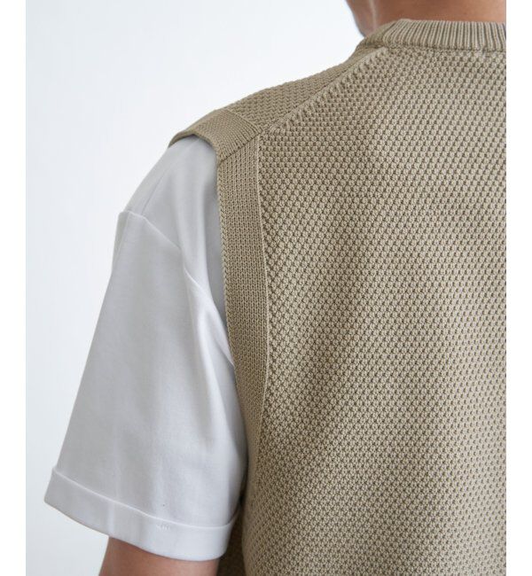 ikka「【洗濯機で洗える】GOKU楽ニット鹿の子ベスト」|ニット・セーター|