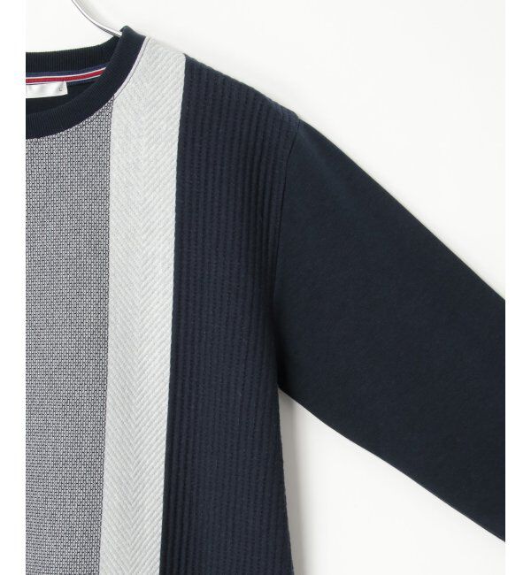 ikka「ブロックスジャカードクルーネック」|パーカー|