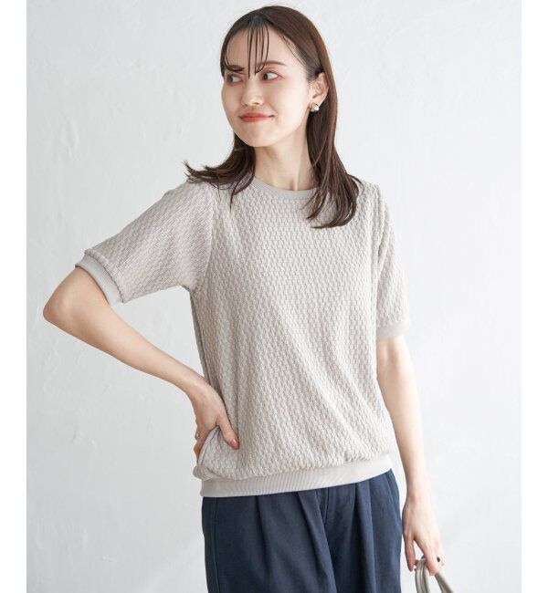 ikka「幾何学ジャガードプルオーバー」|その他|グレージュ