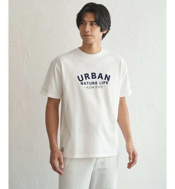 ikka「URBAN NATURE LIFE アーバンネイチャーライフ 鹿の子フロッキープリントTシャツ」|Tシャツ・カットソー|ホワイト