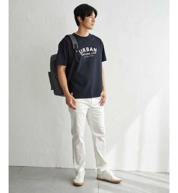 ikka「URBAN NATURE LIFE アーバンネイチャーライフ 鹿の子フロッキープリントTシャツ」|Tシャツ・カットソー|