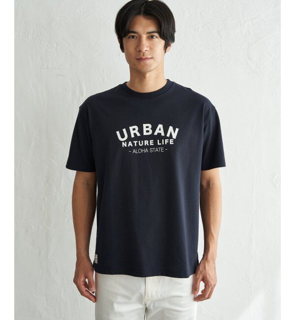 ikka「URBAN NATURE LIFE アーバンネイチャーライフ 鹿の子フロッキープリントTシャツ」|Tシャツ・カットソー|