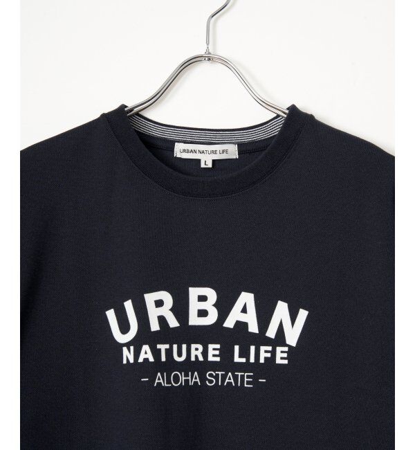 ikka「URBAN NATURE LIFE アーバンネイチャーライフ 鹿の子フロッキープリントTシャツ」|Tシャツ・カットソー|