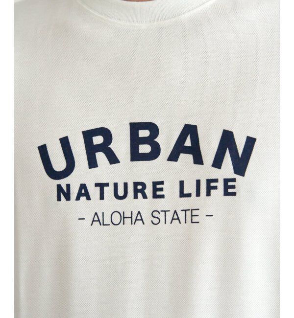 ikka「URBAN NATURE LIFE アーバンネイチャーライフ 鹿の子フロッキープリントTシャツ」|Tシャツ・カットソー|