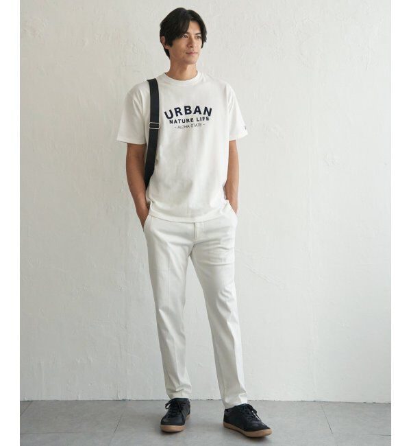 ikka「URBAN NATURE LIFE アーバンネイチャーライフ 鹿の子フロッキープリントTシャツ」|Tシャツ・カットソー|