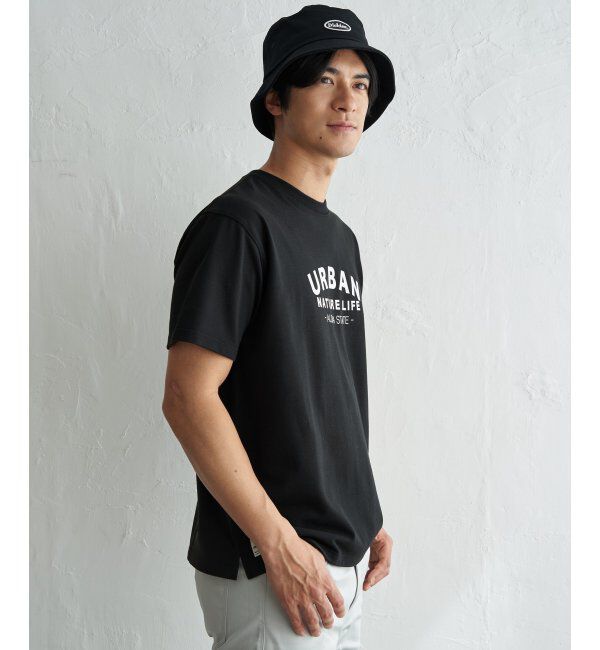 ikka「URBAN NATURE LIFE アーバンネイチャーライフ 鹿の子フロッキープリントTシャツ」|Tシャツ・カットソー|