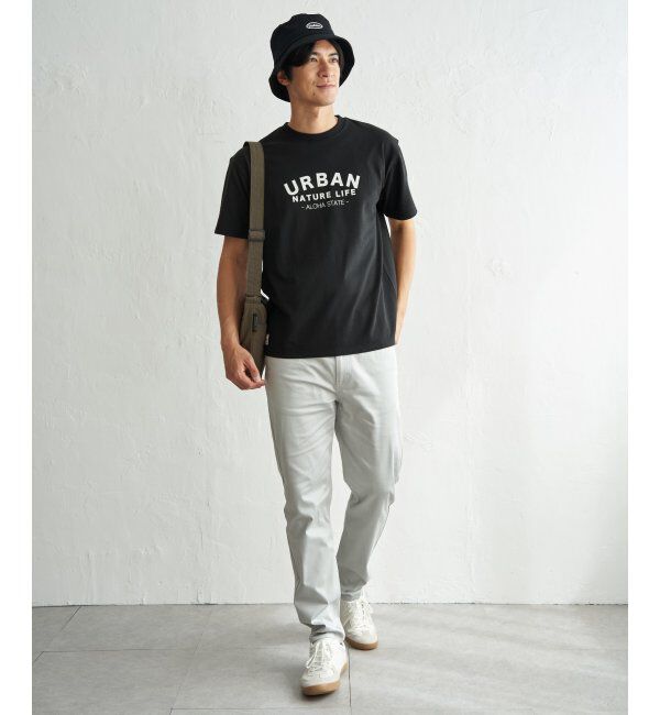 ikka「URBAN NATURE LIFE アーバンネイチャーライフ 鹿の子フロッキープリントTシャツ」|Tシャツ・カットソー|