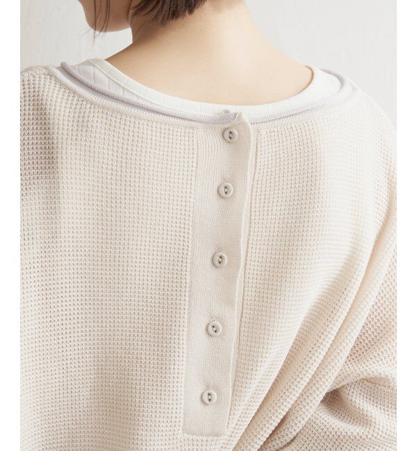 Lbc with Life「ラーベン編みバックボタンプルオーバー」|カーディガン|
