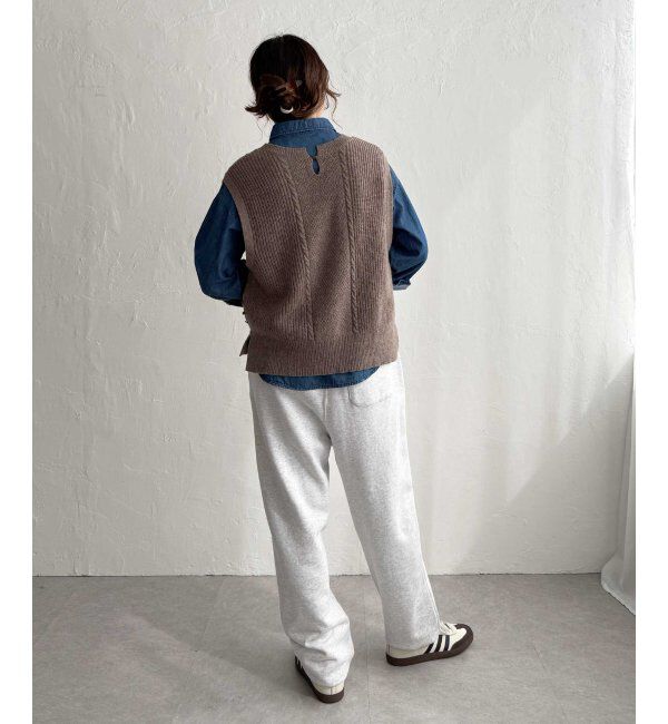 Lbc with Life「ウール混ケーブル2WAYベスト」|ニット・セーター|