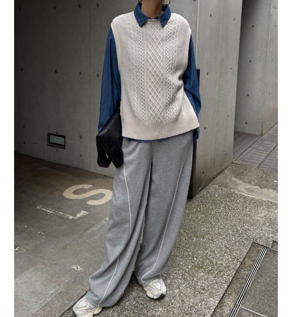 Lbc with Life「ウール混ケーブル2WAYベスト」|ニット・セーター|