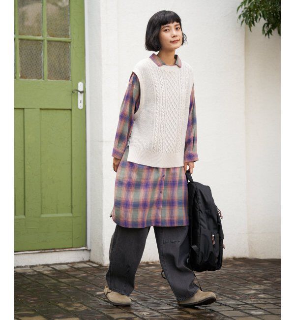 Lbc with Life「ウール混ケーブル2WAYベスト」|ニット・セーター|