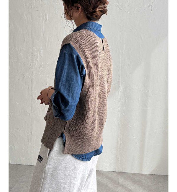 Lbc with Life「ウール混ケーブル2WAYベスト」|ニット・セーター|
