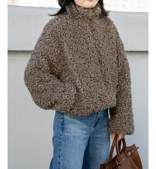 VENCE share style「プードルファースタンドジャケット/スタンドカラー/ショートジャケット」|ブルゾン・スタジャン|