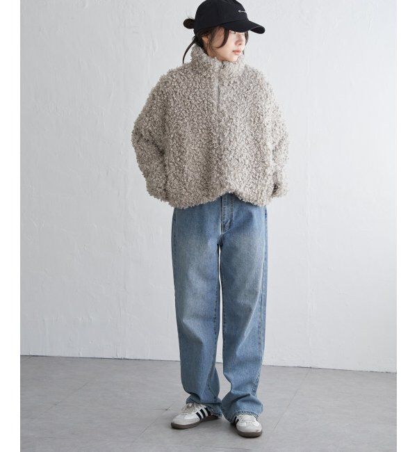 VENCE share style「プードルファースタンドジャケット/スタンドカラー/ショートジャケット」|ブルゾン・スタジャン|