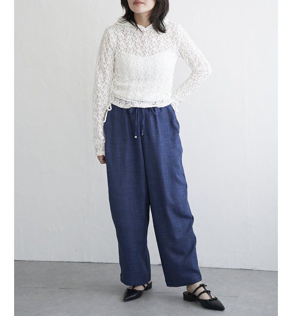 VENCE share style「リネンライクツイルバレルパンツ」|デニム|