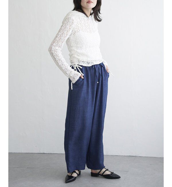 VENCE share style「リネンライクツイルバレルパンツ」|デニム|