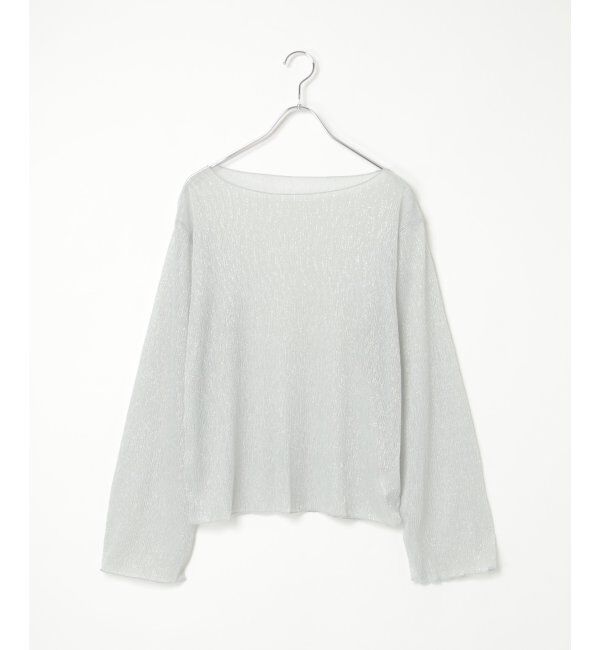 VENCE share style「ラメプリーツボートネックプルオーバー」|Tシャツ・カットソー|