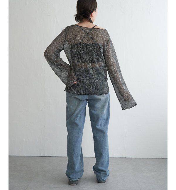 VENCE share style「ラメプリーツボートネックプルオーバー」|Tシャツ・カットソー|