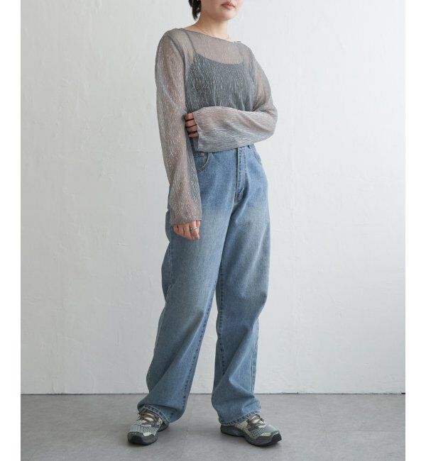 VENCE share style「ラメプリーツボートネックプルオーバー」|Tシャツ・カットソー|