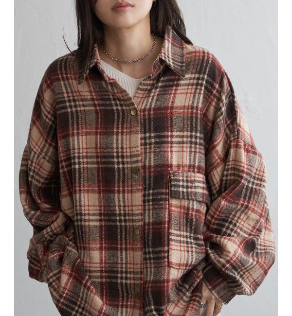 VENCE share style「起毛チェックオーバーシャツ」|シャツ・ブラウス|