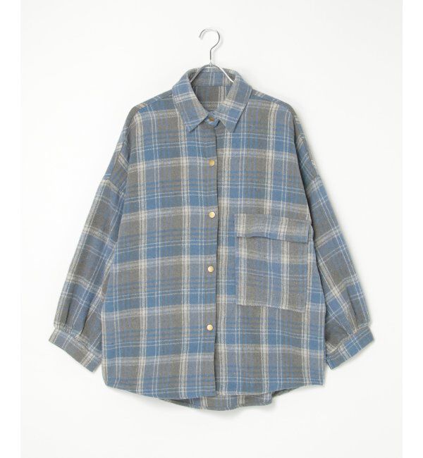 VENCE share style「起毛チェックオーバーシャツ」|シャツ・ブラウス|