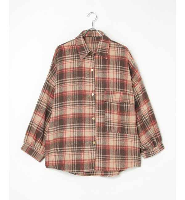 VENCE share style「起毛チェックオーバーシャツ」|シャツ・ブラウス|