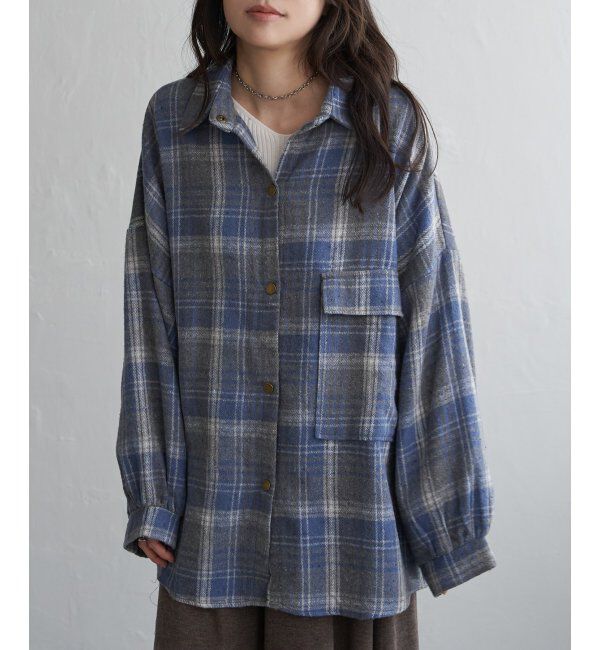 VENCE share style「起毛チェックオーバーシャツ」|シャツ・ブラウス|