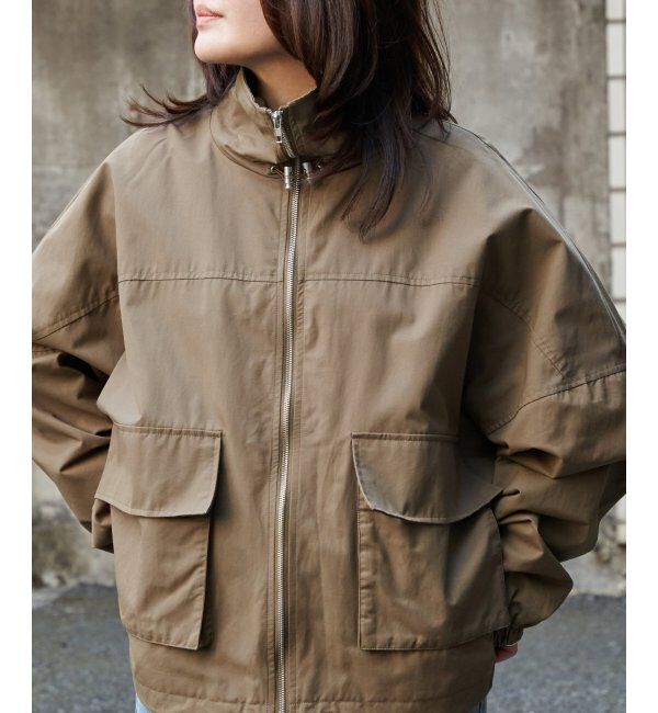 VENCE share style「合繊ツイルスタンドジャケット」|ブルゾン・スタジャン|ブラウン