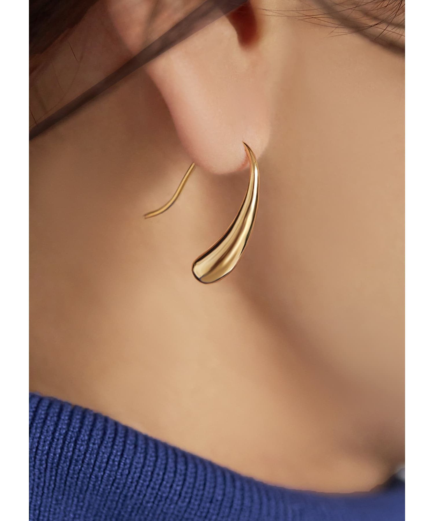 STYLE DELI「スリムドロップフックピアス」|ピアス|ゴールド