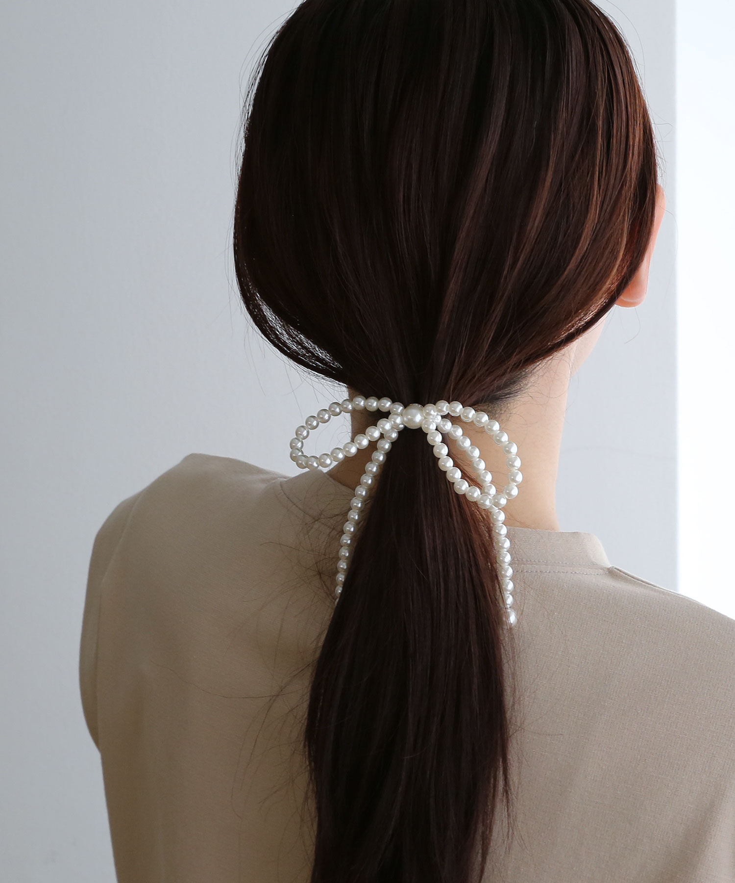  「パールリボンヘアカフ/ヘアフック」|ヘアゴム・シュシュ|