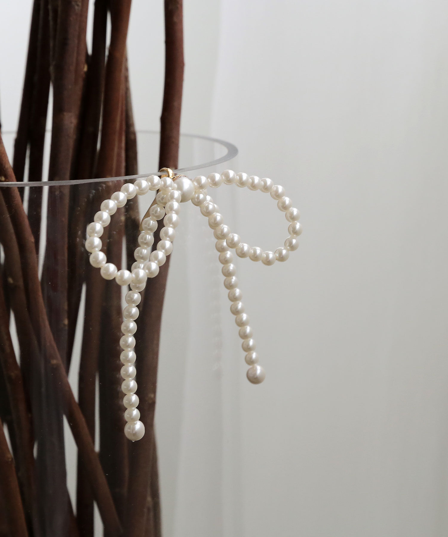  「パールリボンヘアカフ/ヘアフック」|ヘアゴム・シュシュ|