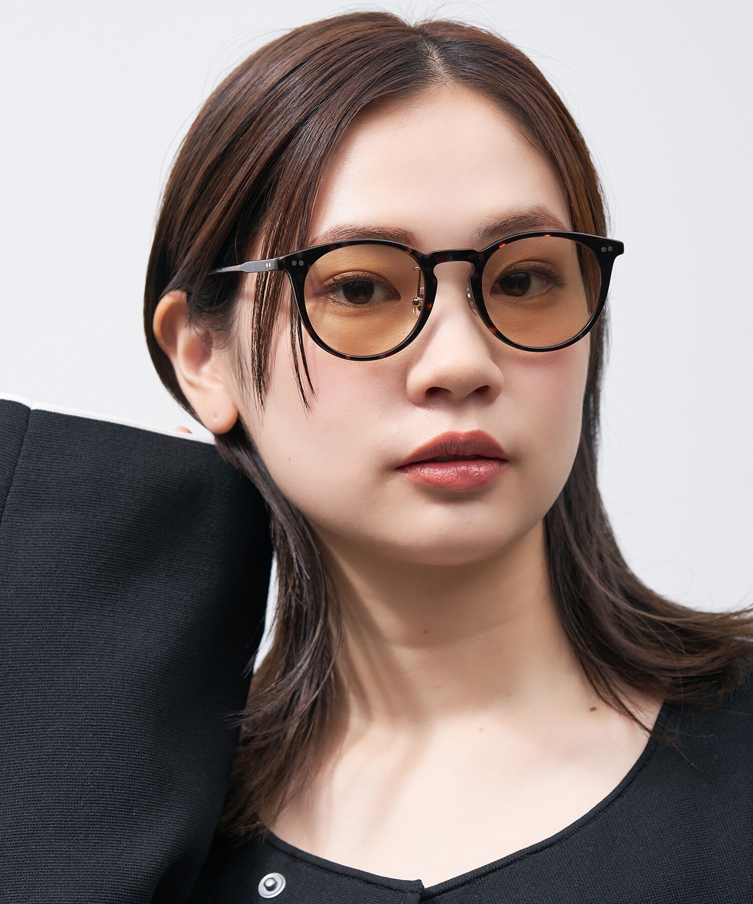  「ボストン型 サングラス | カラーレンズ 鼻パッド 紫外線防止 UVカット ユニセックス」|サングラス|ブラウン系その他1