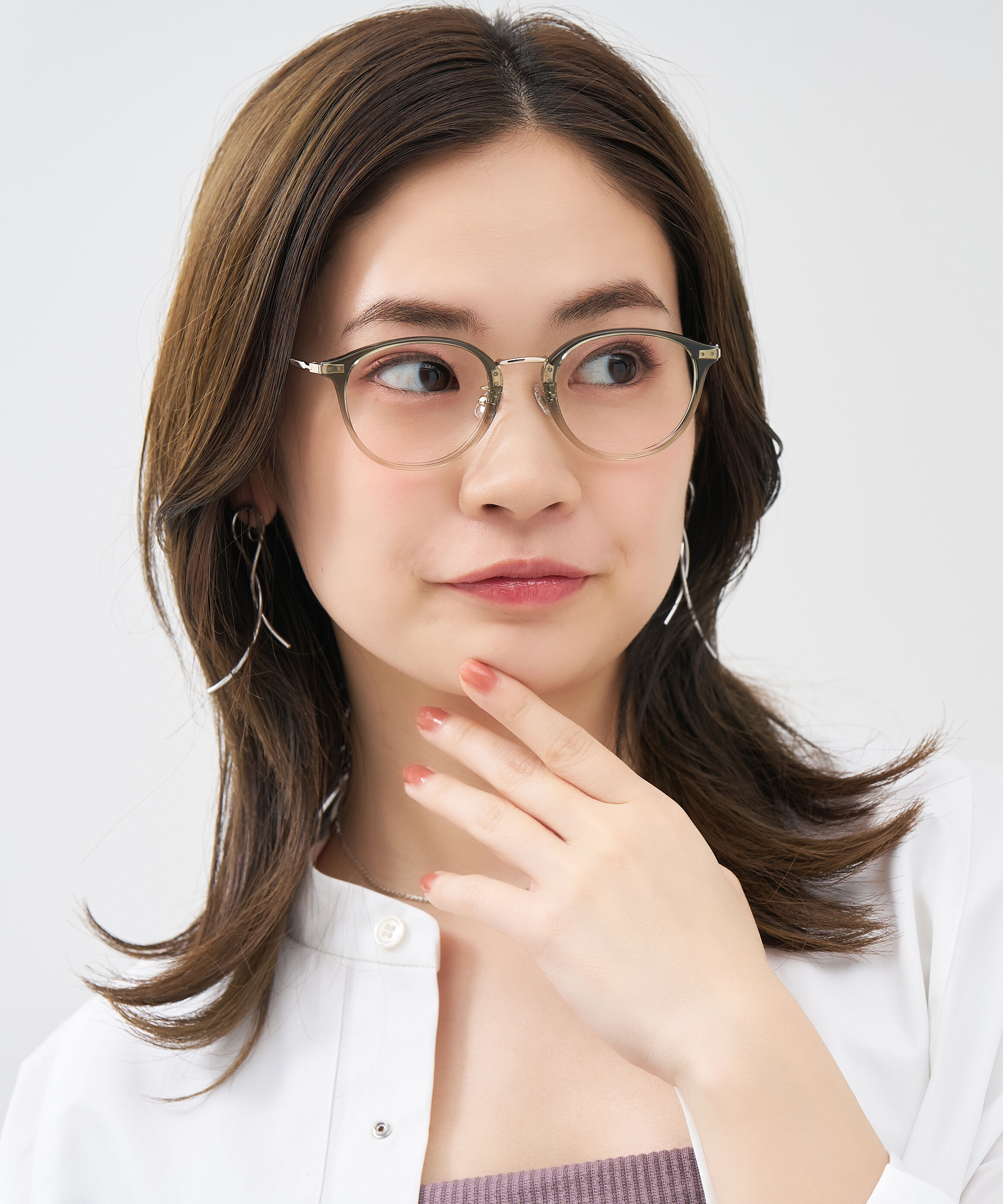  「ボストン型 大人可愛いメガネ トレンド感&times;きちんと感のあるデザイン｜黒縁 クリア レンズ交換券付き」|メガネ|グリーン