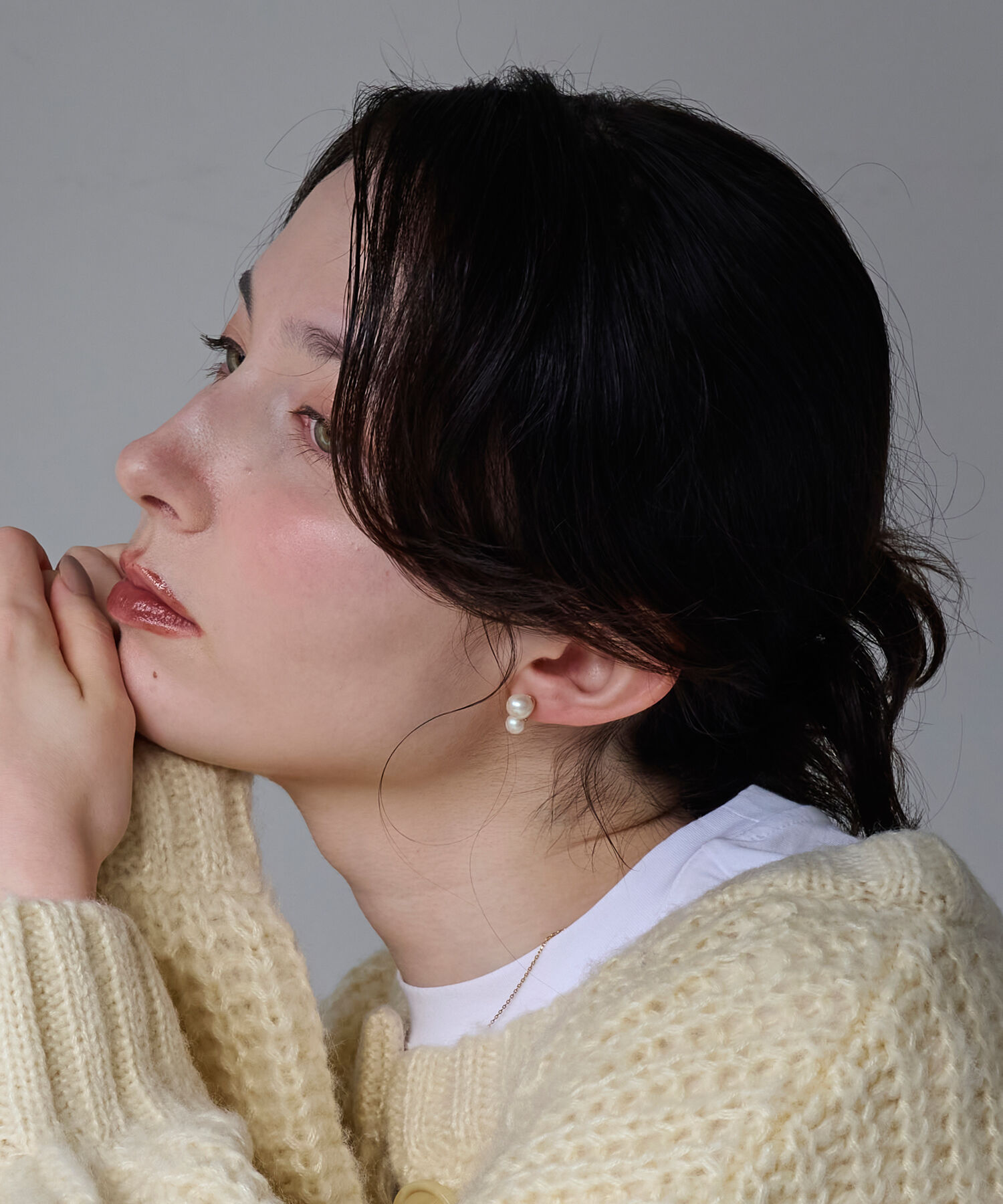 Phoebe「【金属アレルギー対応】ツインパールセラミックピアス」|ピアス|